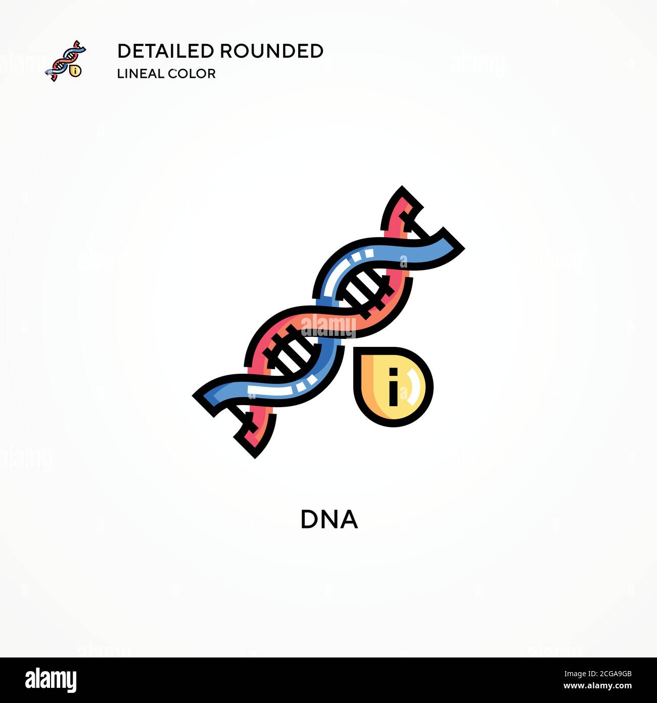 Icona vettore DNA. Concetti moderni di illustrazione vettoriale. Facile da modificare e personalizzare. Illustrazione Vettoriale