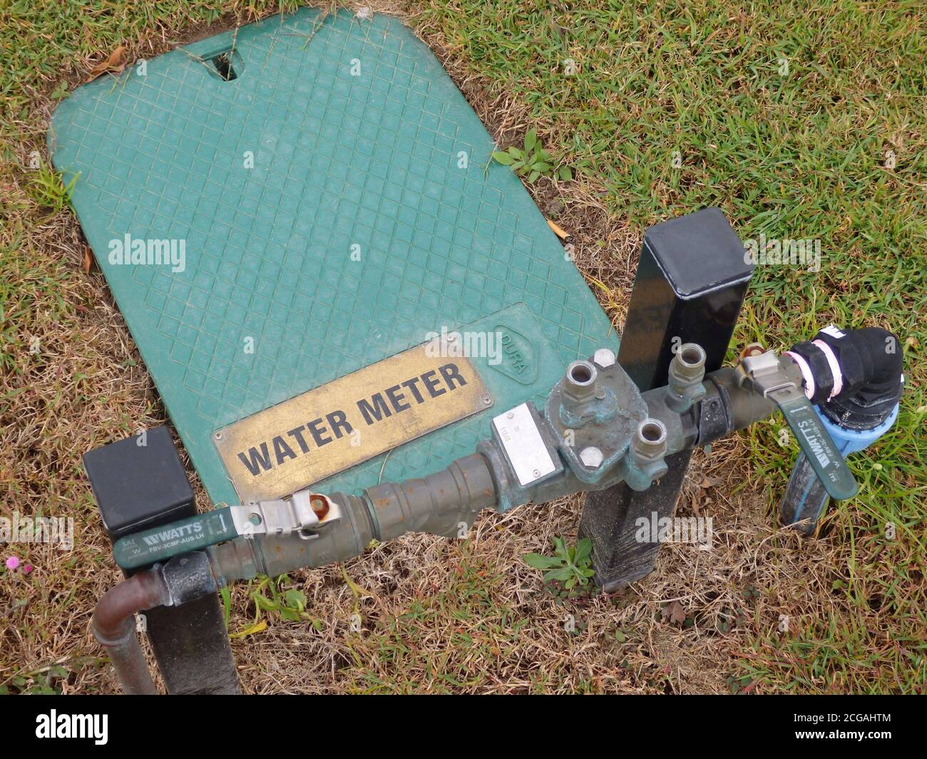 Un contatore d'acqua, Queensland, Australia Foto Stock