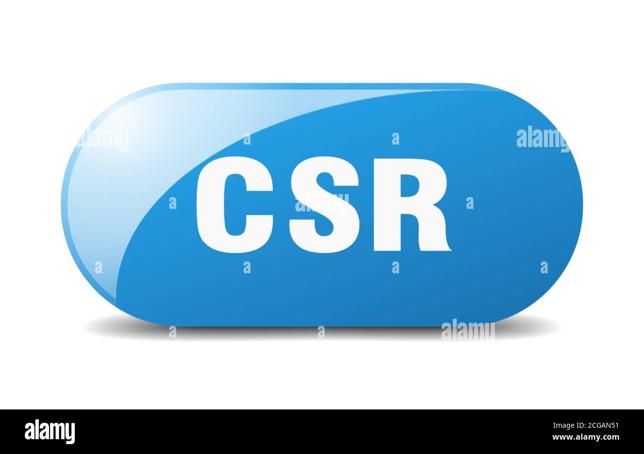 pulsante csr. simbolo di vetro arrotondato. adesivo. banner Illustrazione Vettoriale