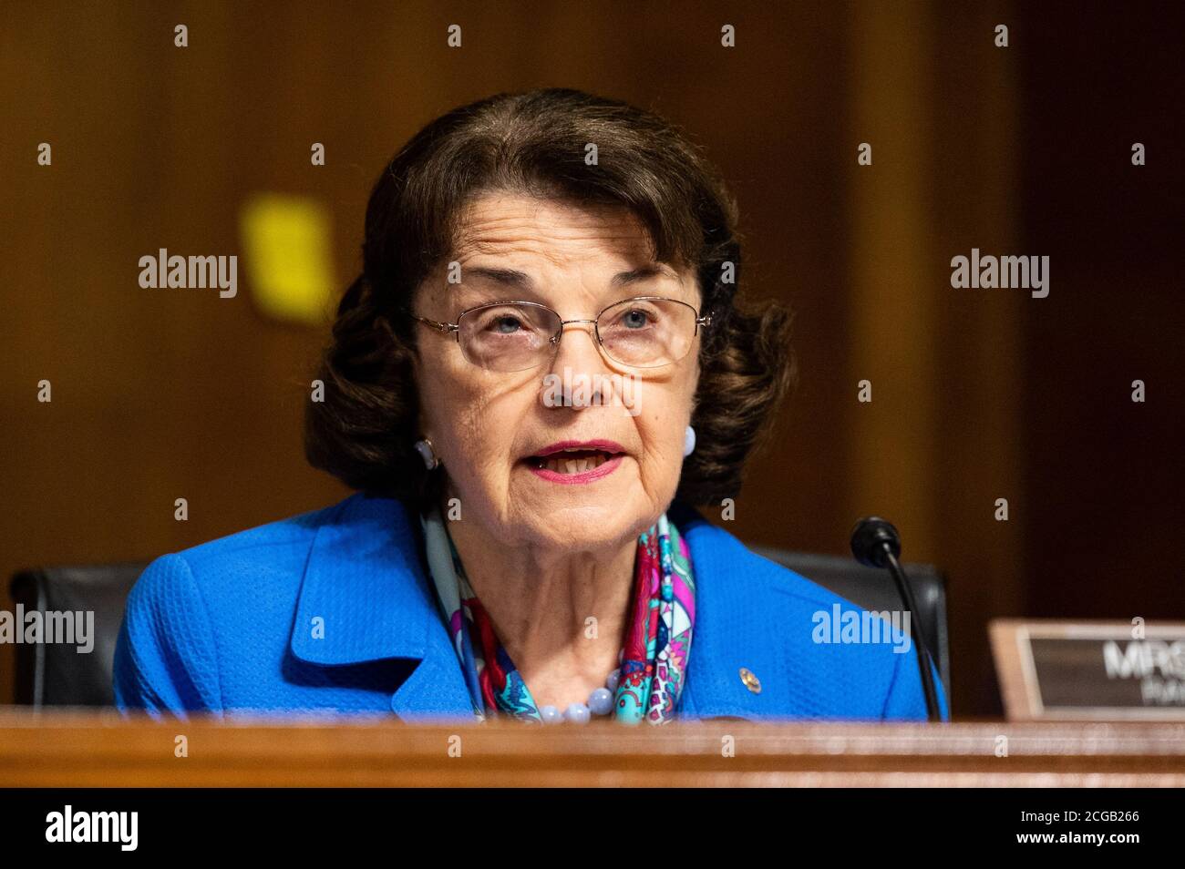 Washington, Stati Uniti. 09 settembre 2020. La senatrice statunitense Dianne Feinstein (D-CA) parla ad un'audizione del Comitato giudiziario del Senato per prendere in considerazione le candidature a vari giudici federali. Credit: SOPA Images Limited/Alamy Live News Foto Stock