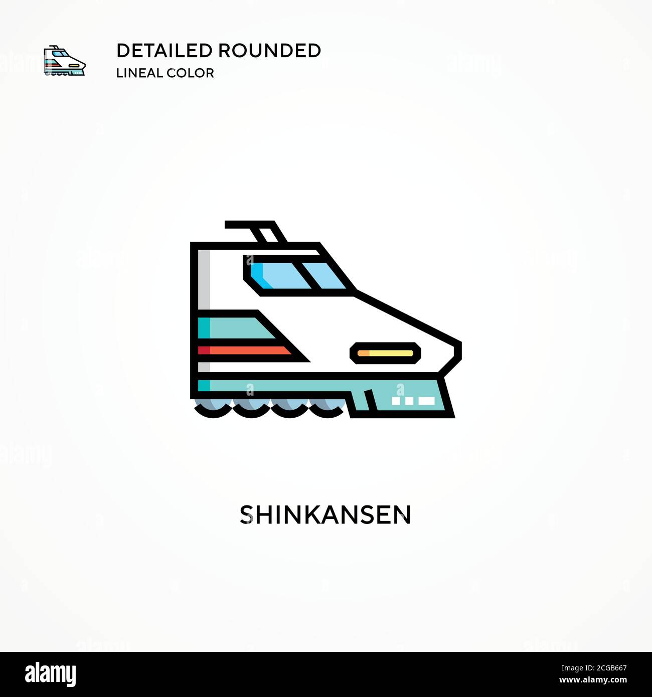 Icona vettore Shinkansen. Concetti moderni di illustrazione vettoriale. Facile da modificare e personalizzare. Illustrazione Vettoriale