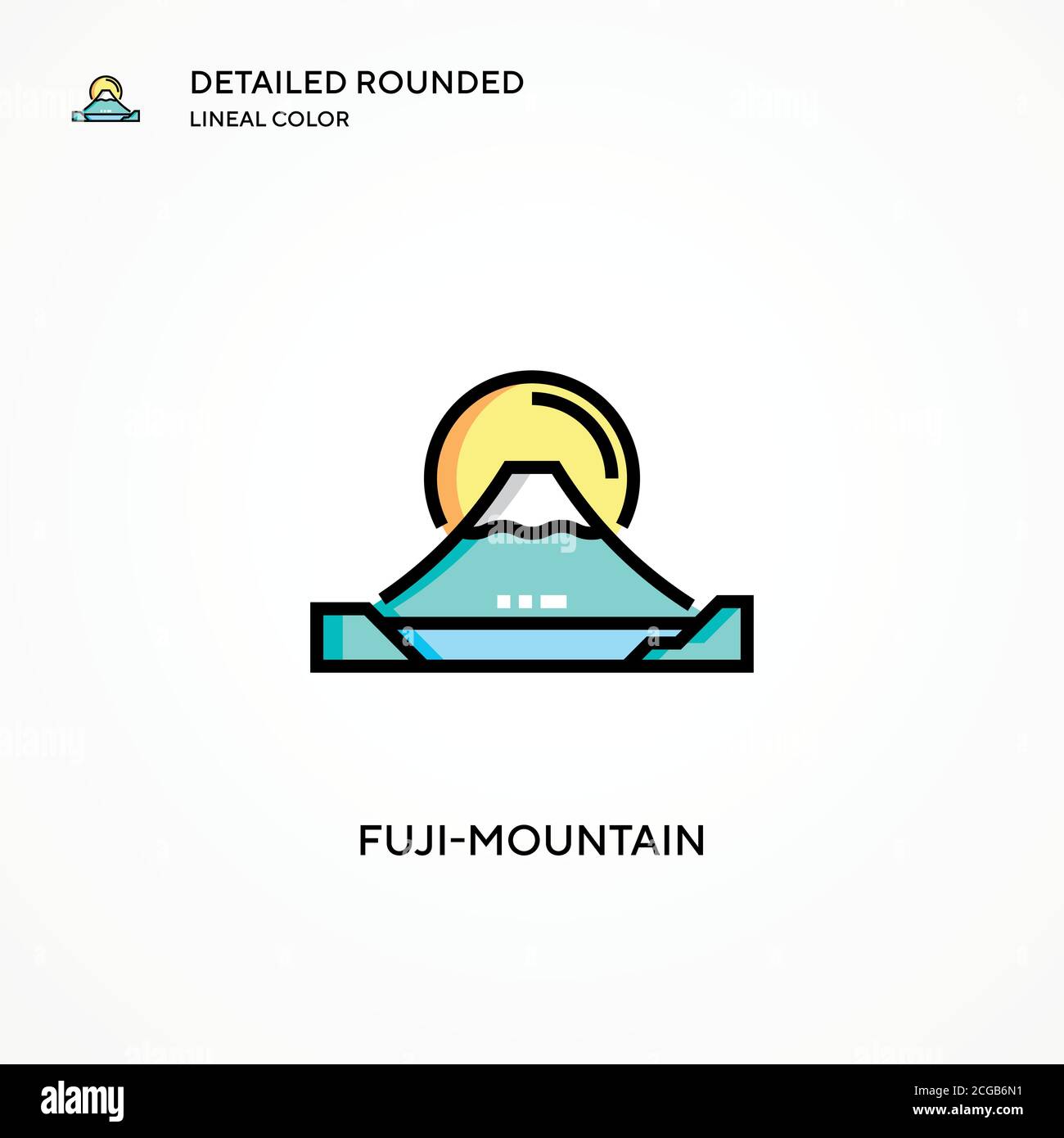 Icona vettore Fuji-mountain. Concetti moderni di illustrazione vettoriale. Facile da modificare e personalizzare. Illustrazione Vettoriale