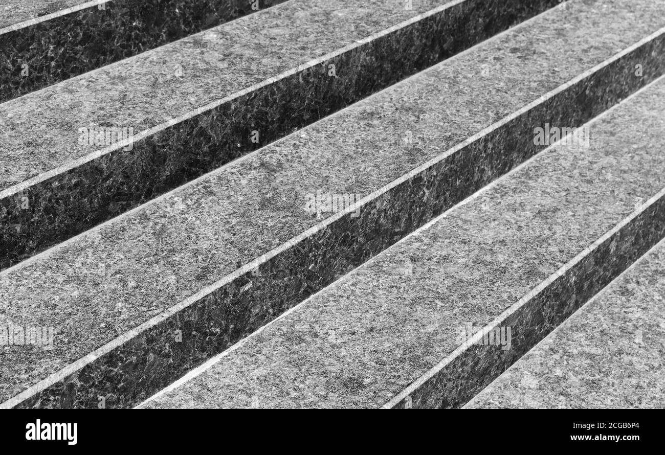 Astratto sfondo architettonico con una scala vuota in nero pietra di granito Foto Stock