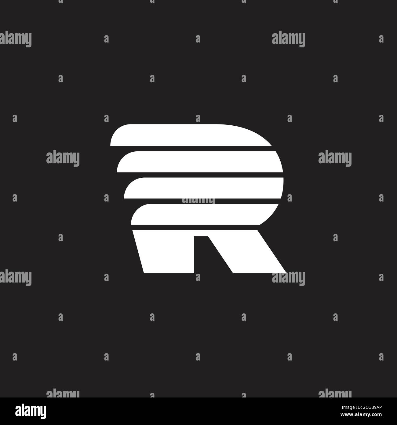 Letter R Stripes Motion semplice vettore geometrico logo Illustrazione Vettoriale