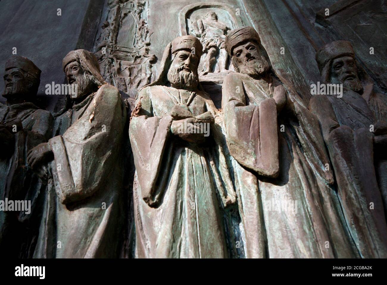 ASSISI - statue di santi a Santa Maria degli Angeli chiesa Foto Stock