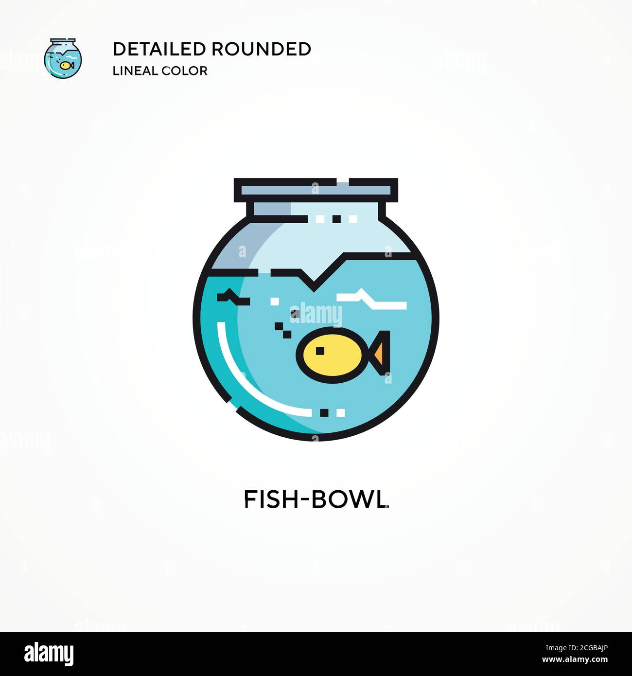 Icona vettoriale della ciotola di pesce. Concetti moderni di illustrazione vettoriale. Facile da modificare e personalizzare. Illustrazione Vettoriale