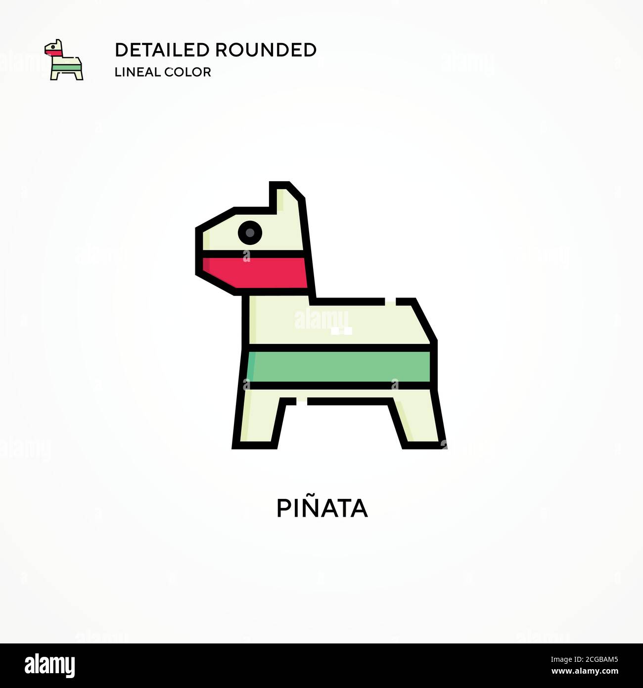 Piñata icona vettore. Concetti moderni di illustrazione vettoriale. Facile da modificare e personalizzare. Illustrazione Vettoriale