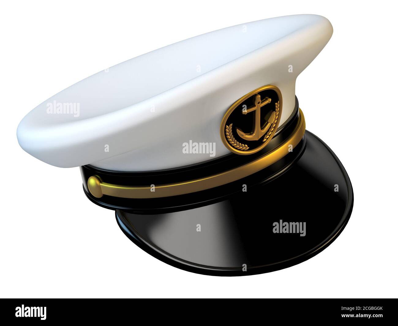 Berretto della marina, ufficiale della nave, ammiraglio, marinaio, capitano  navale cappello vista frontale 3d rendering Foto stock - Alamy
