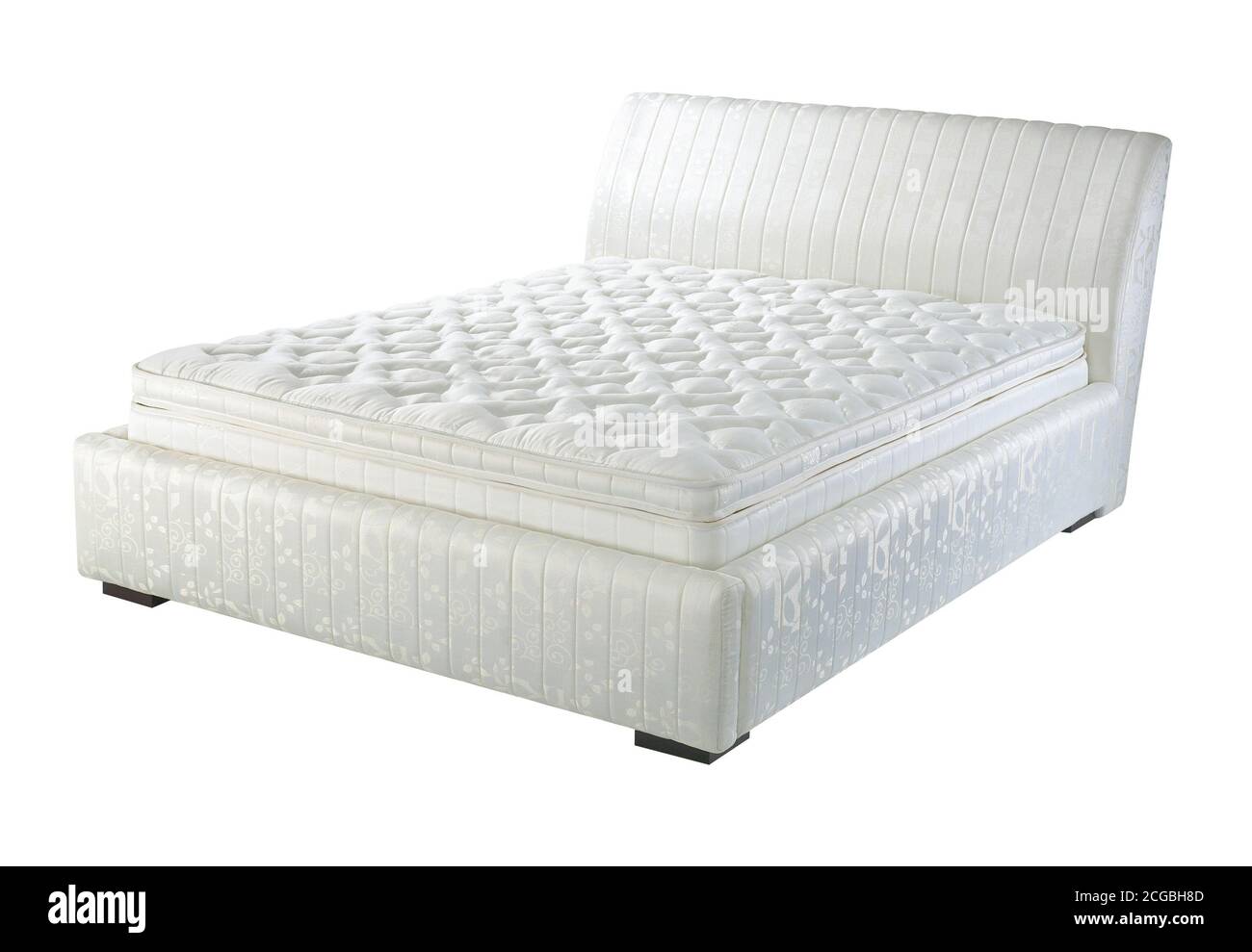 Lussuoso letto con piattaforma e materasso Foto Stock