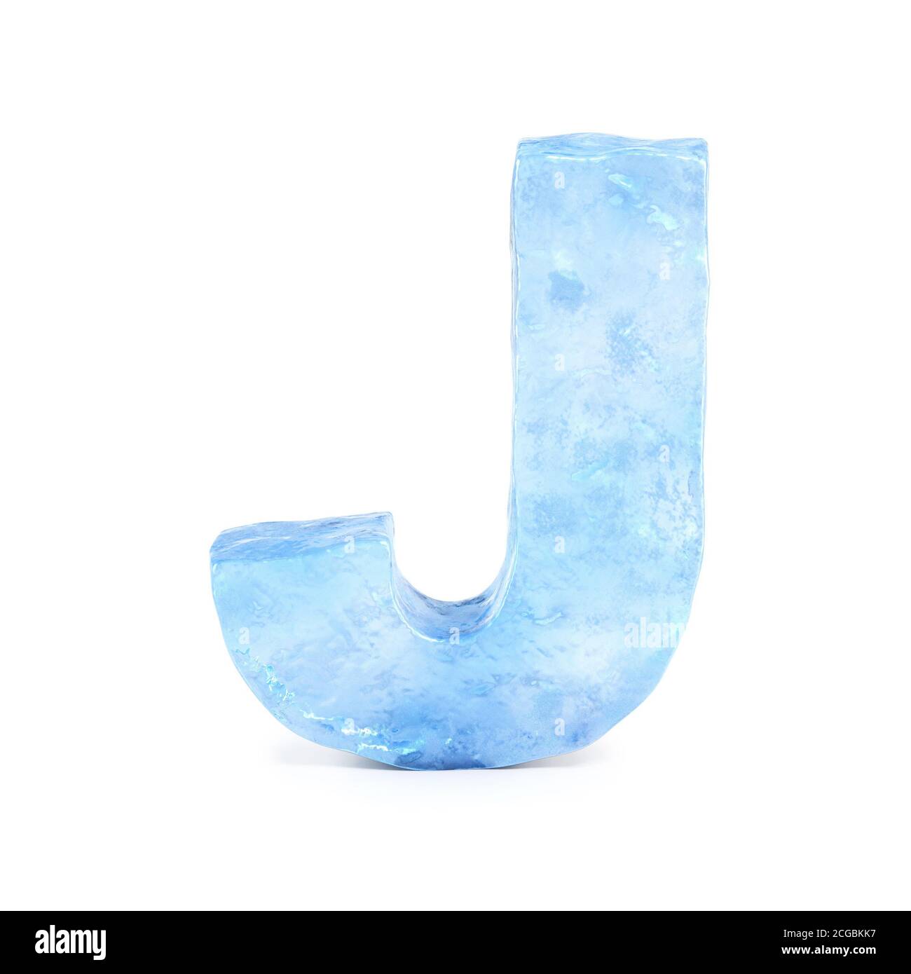 Rendering 3d font ICE, lettera J Foto Stock