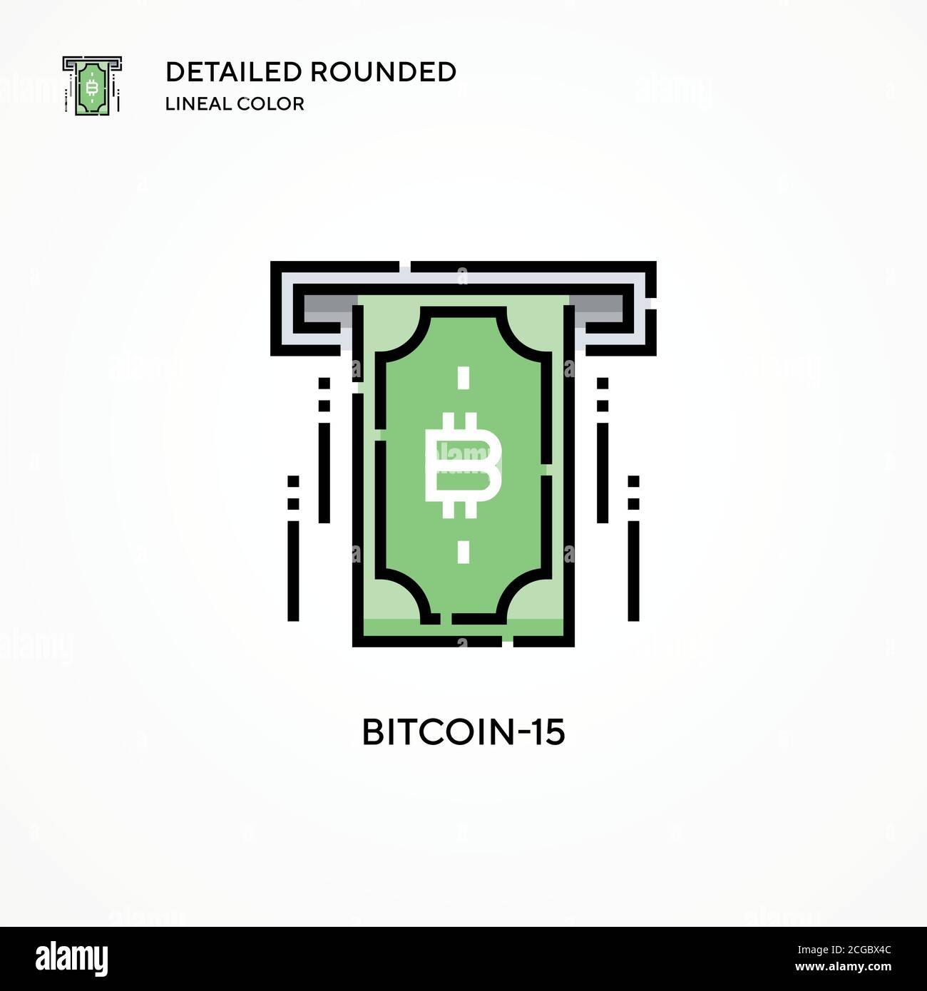 Icona vettore Bitcoin-15. Concetti moderni di illustrazione vettoriale. Facile da modificare e personalizzare. Illustrazione Vettoriale