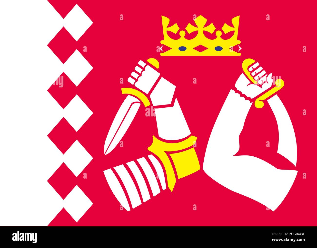 Bandiera regionale della Carelia del Nord Finlandia Foto Stock