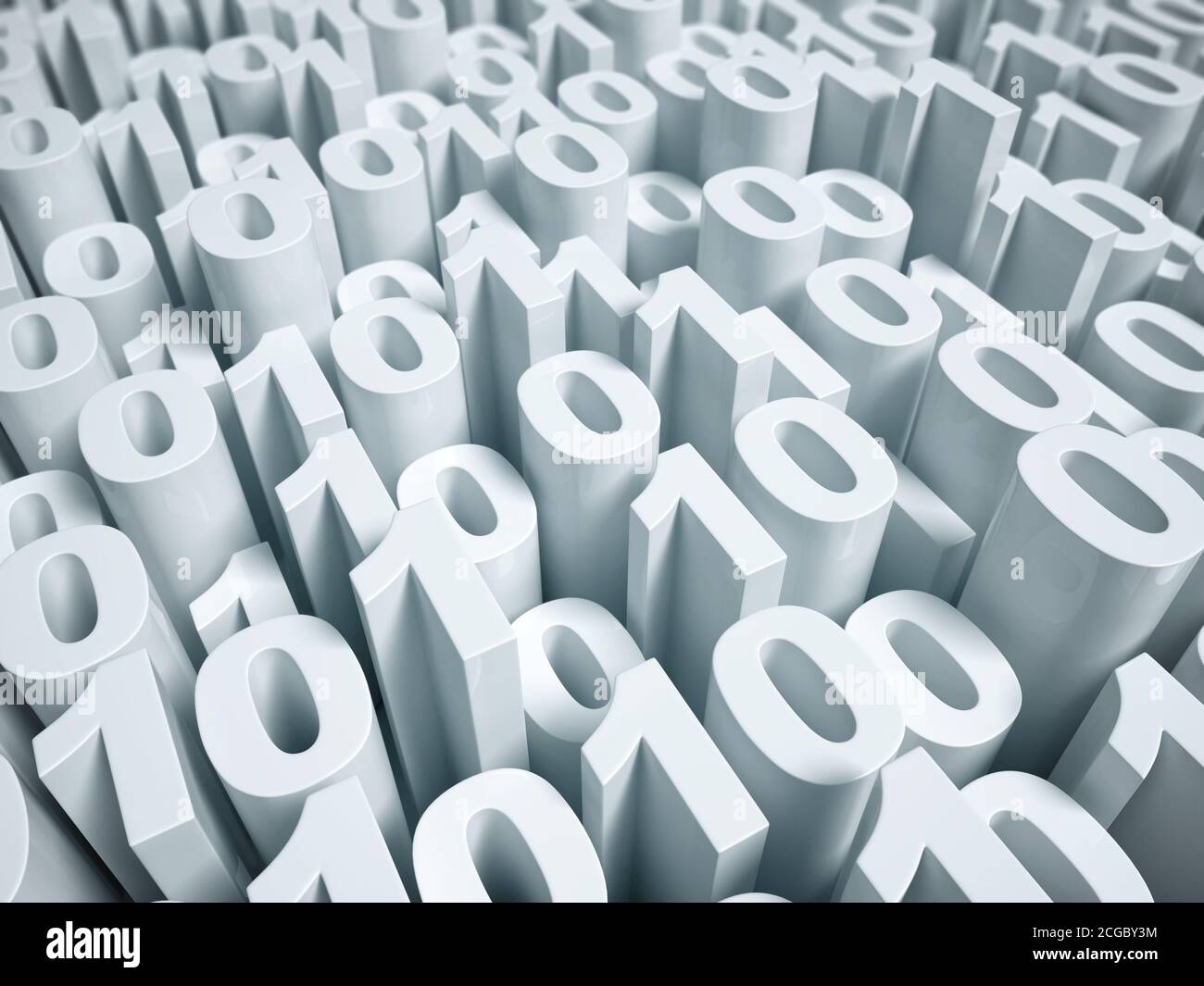 Codice binario sfondo 3d astratto Foto Stock