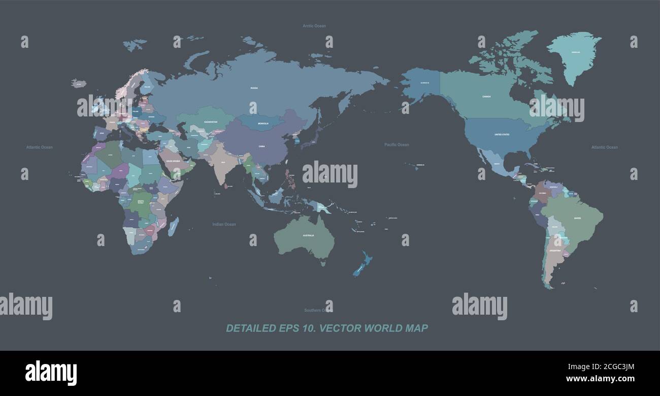 Mappa del mondo dettagliata immagini e fotografie stock ad alta ...