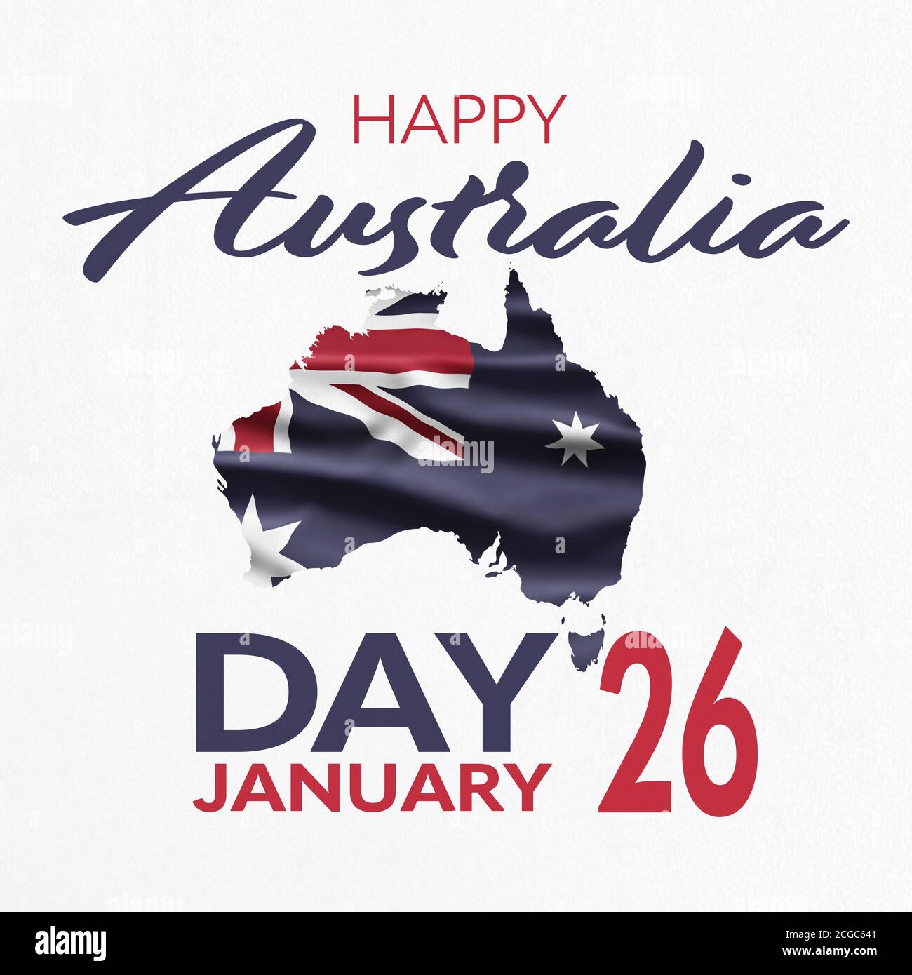 Giornata nazionale dell'Australia. Bandiera australiana con strisce e colori nazionali. Happy Australia Day. Gennaio 26. Foto Stock