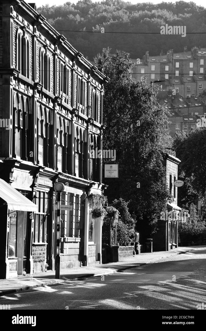 Market Street, Hebden Bridge, Pennines, Yorkshire, Regno Unito Foto Stock