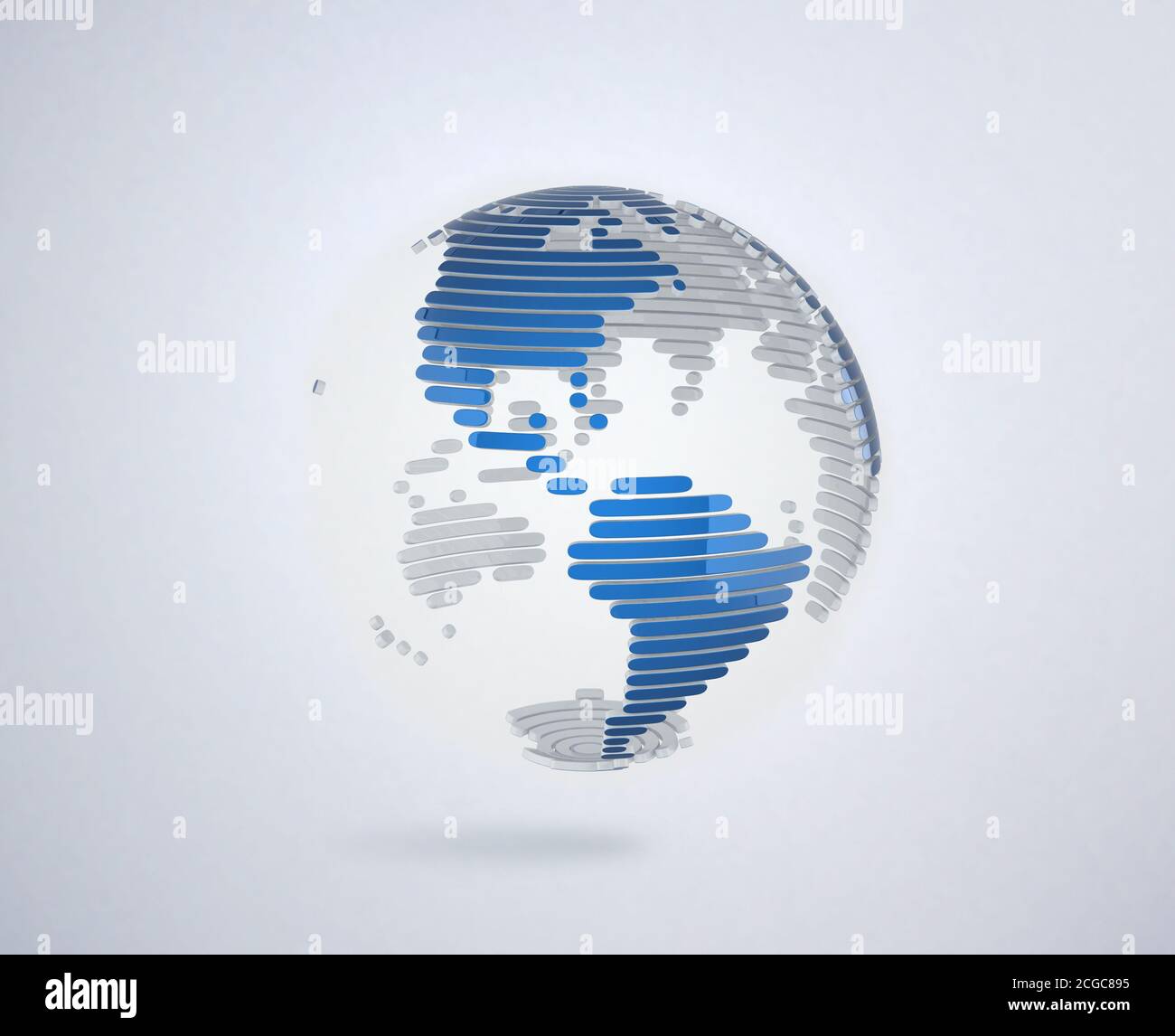 globo 3d astratto fatto di strisce Foto Stock