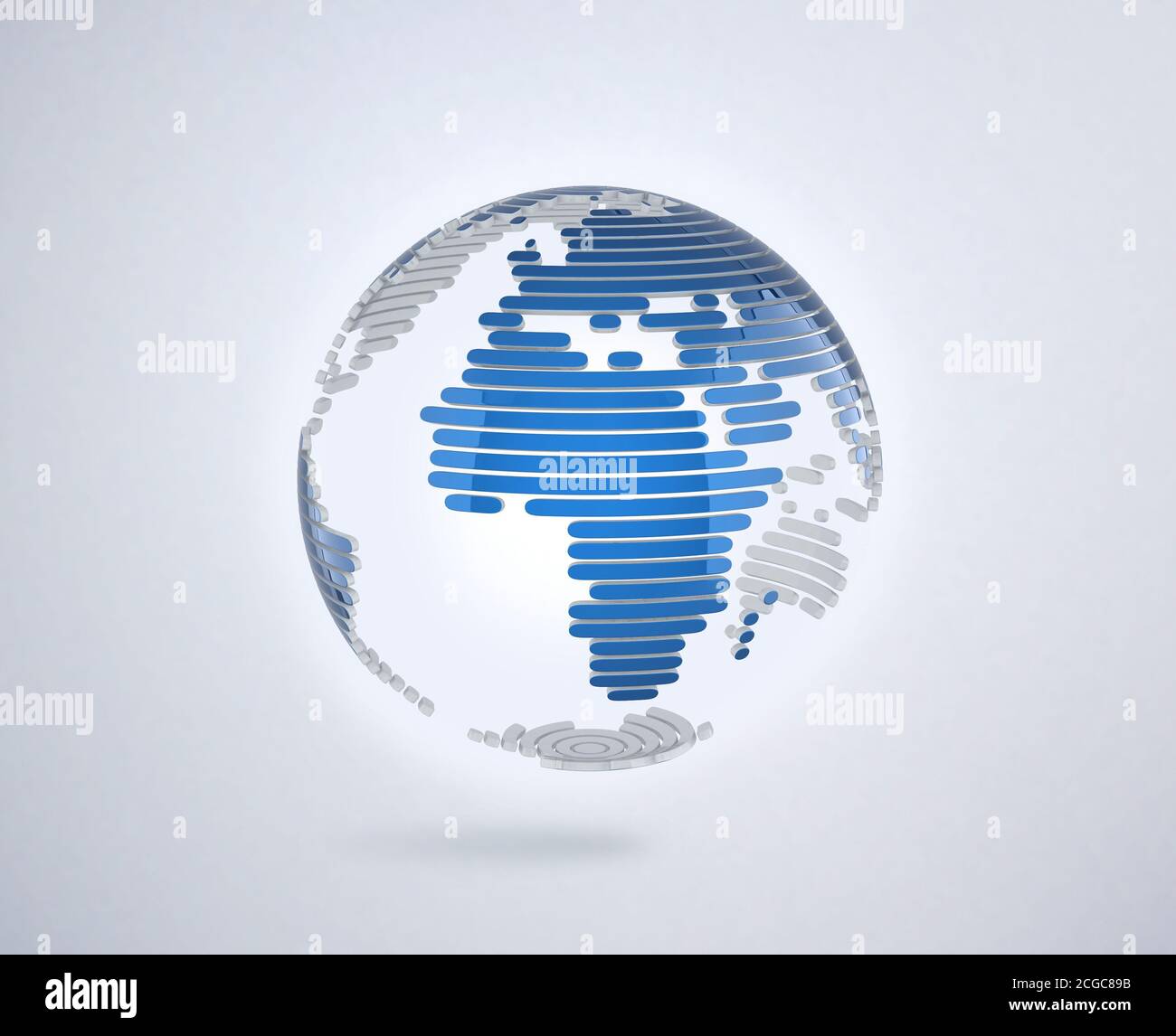 globo 3d astratto fatto di strisce Foto Stock