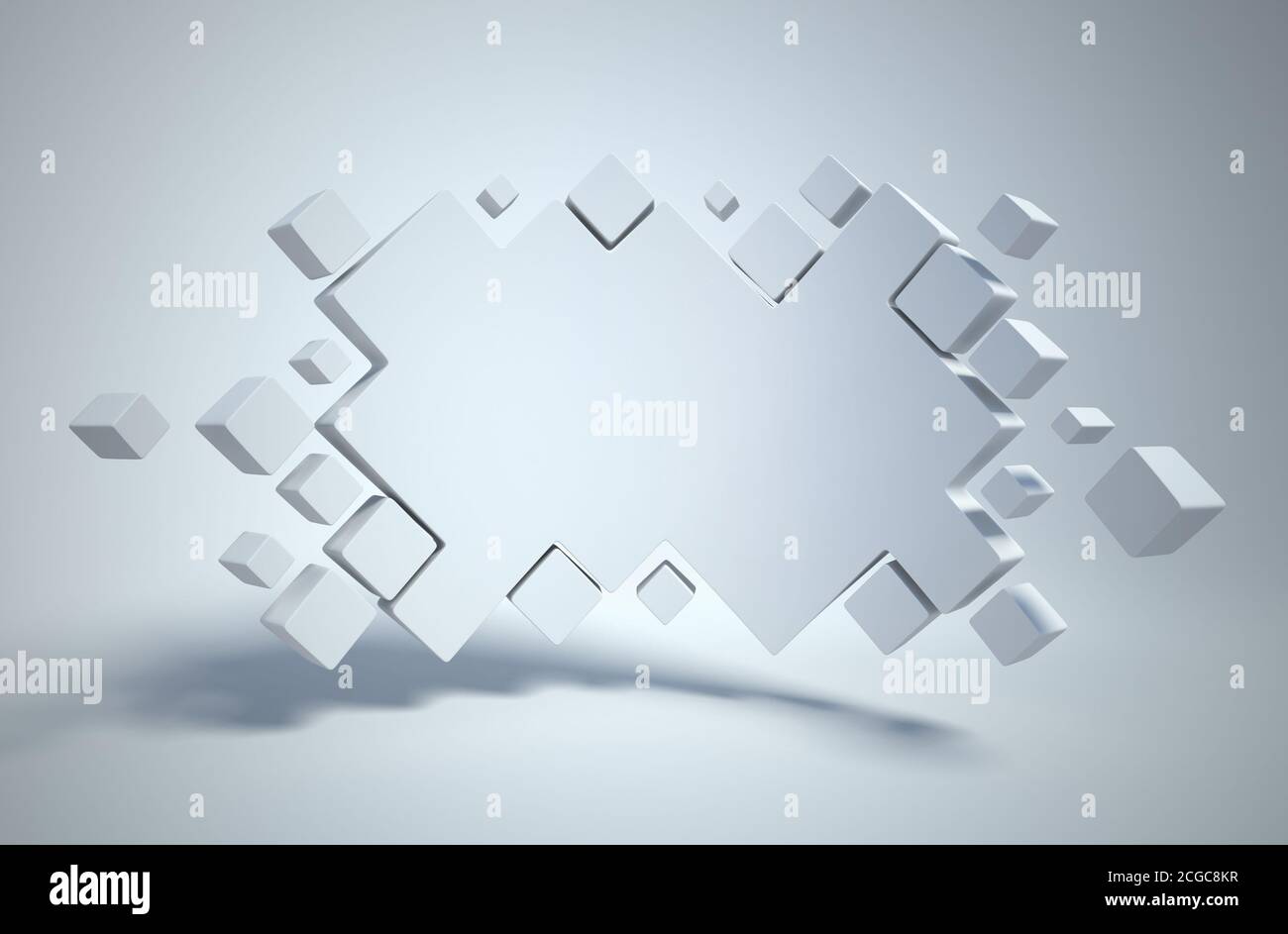 geometria astratta sfondo 3d, copy space board Foto Stock