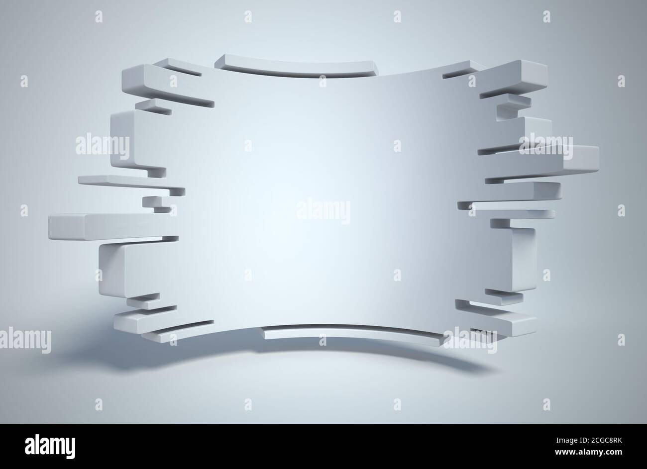 geometria astratta sfondo 3d, copy space board Foto Stock