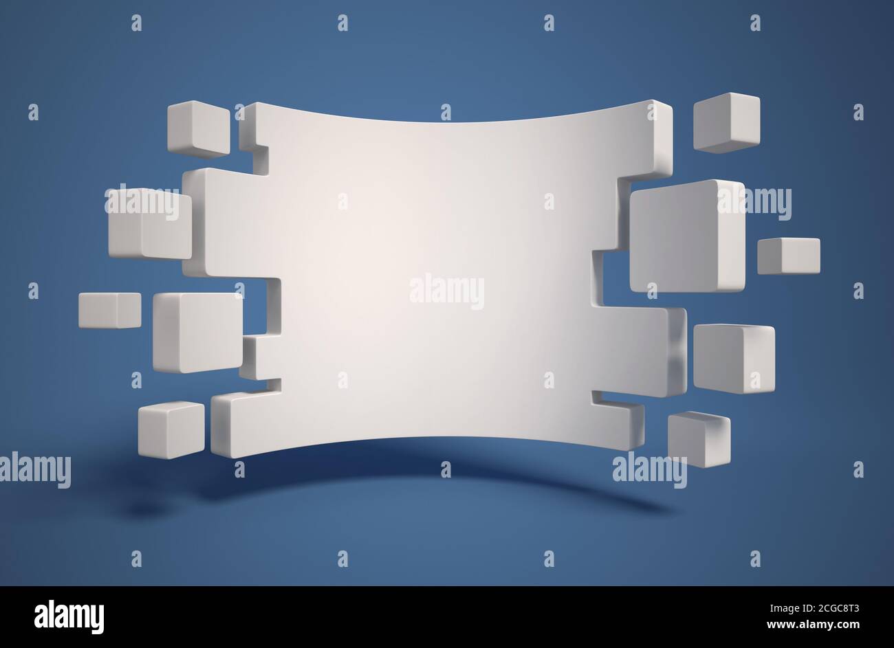 geometria astratta sfondo 3d, copy space board Foto Stock