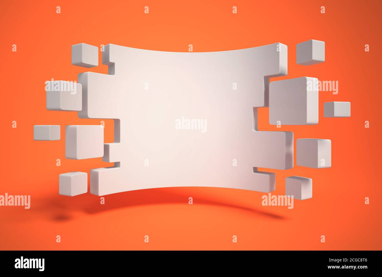 geometria astratta sfondo 3d, copy space board Foto Stock