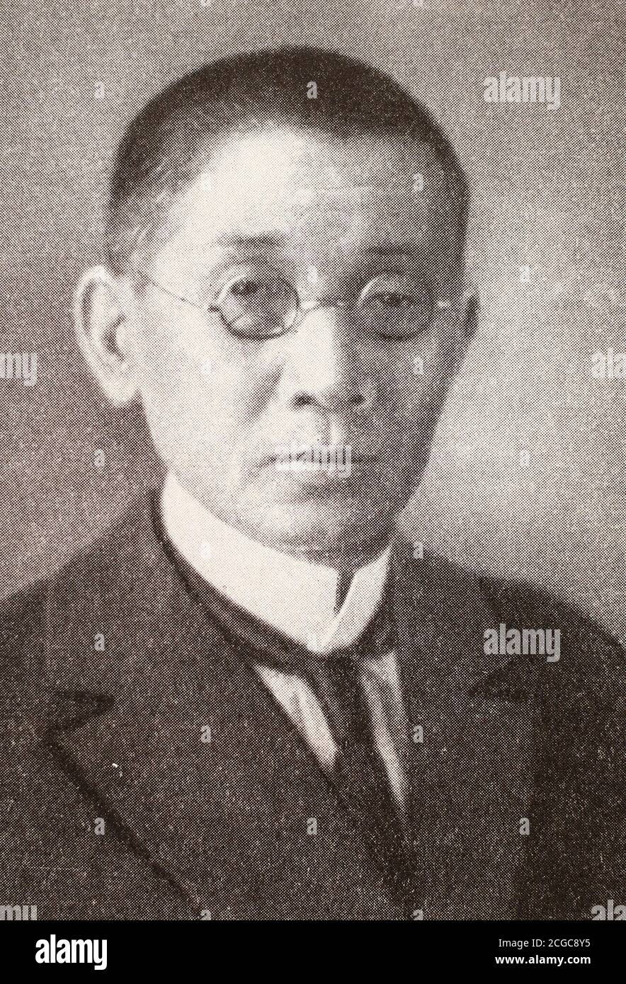 SEN Katayama. Foto del 1919. Center SEN Katayama (Yabuki Sugataro, 26 dicembre 1859 – New York, 5 novembre 1933) è stato un . 1922 Dopo il 1884 trascorse la maggior parte della sua vita all'estero, specialmente negli Stati Uniti e nell'Unione Sovietica, dove era molto attivo nella comunità socialista internazionale, e dopo il 1920 nella comunità comunista. Foto Stock
