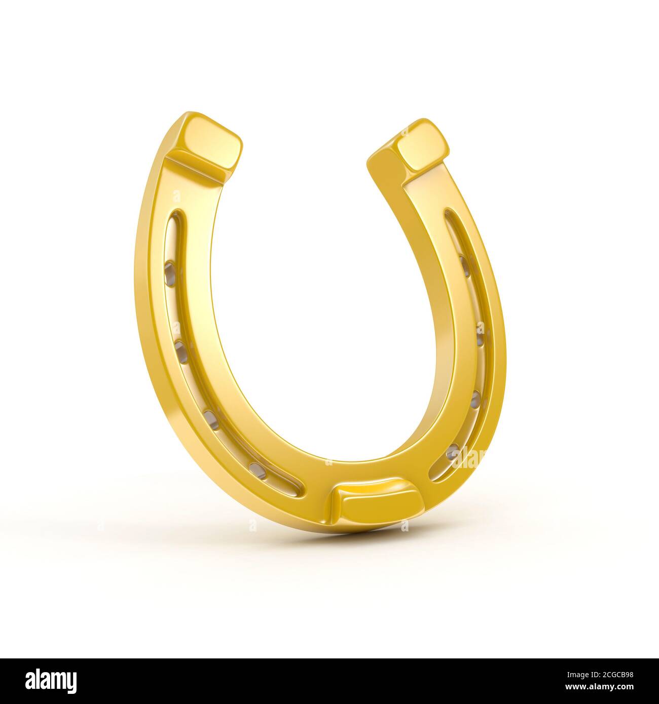 illustrazione 3d del ferro di cavallo dorato Foto Stock