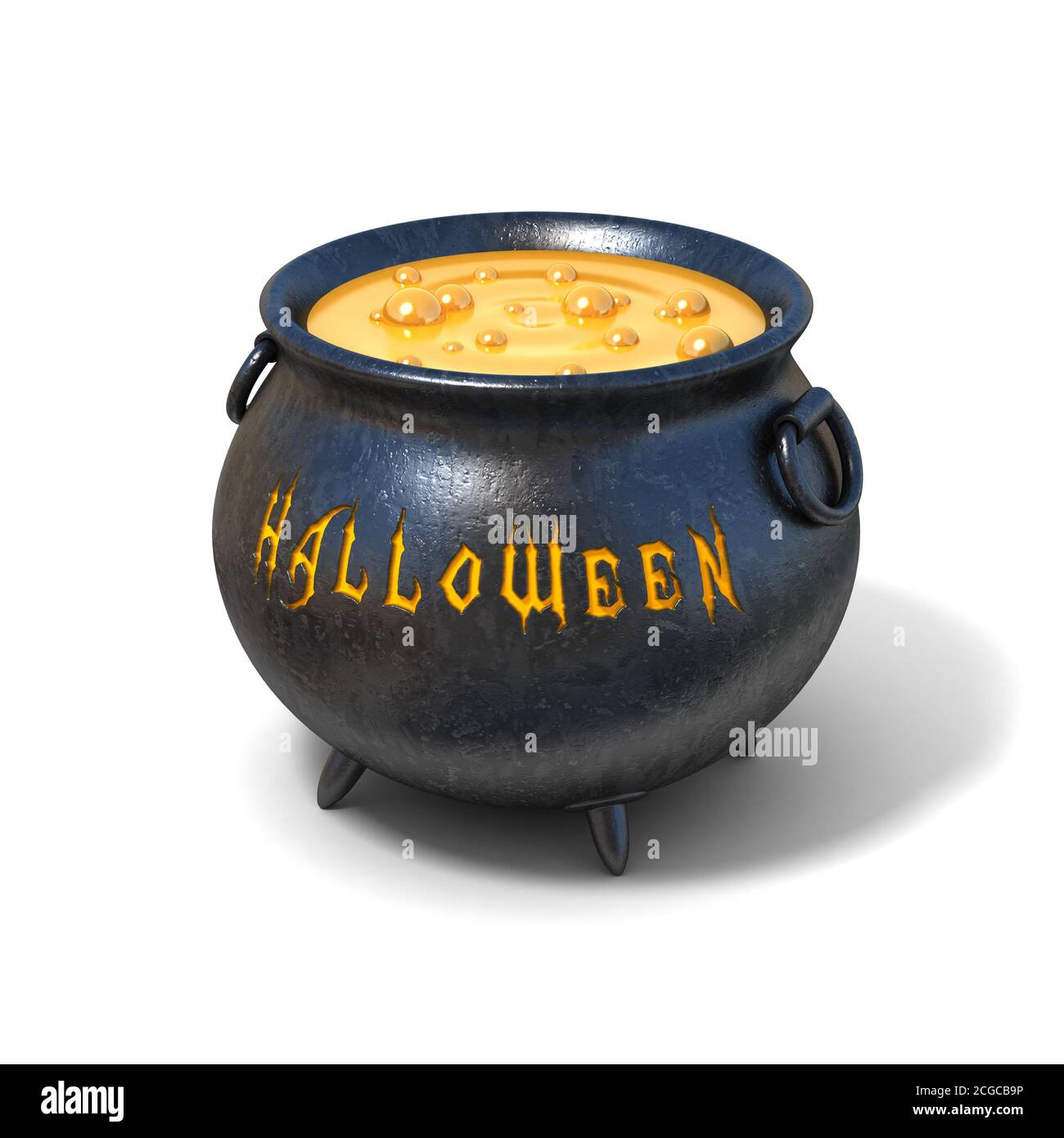 Halloween strega cauldron illustrazione 3d Foto Stock