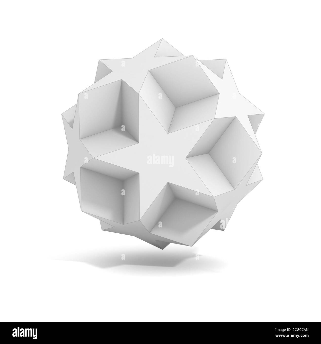 Geometrica astratta oggetto 3d più variazioni di poliedro in questo set Foto Stock