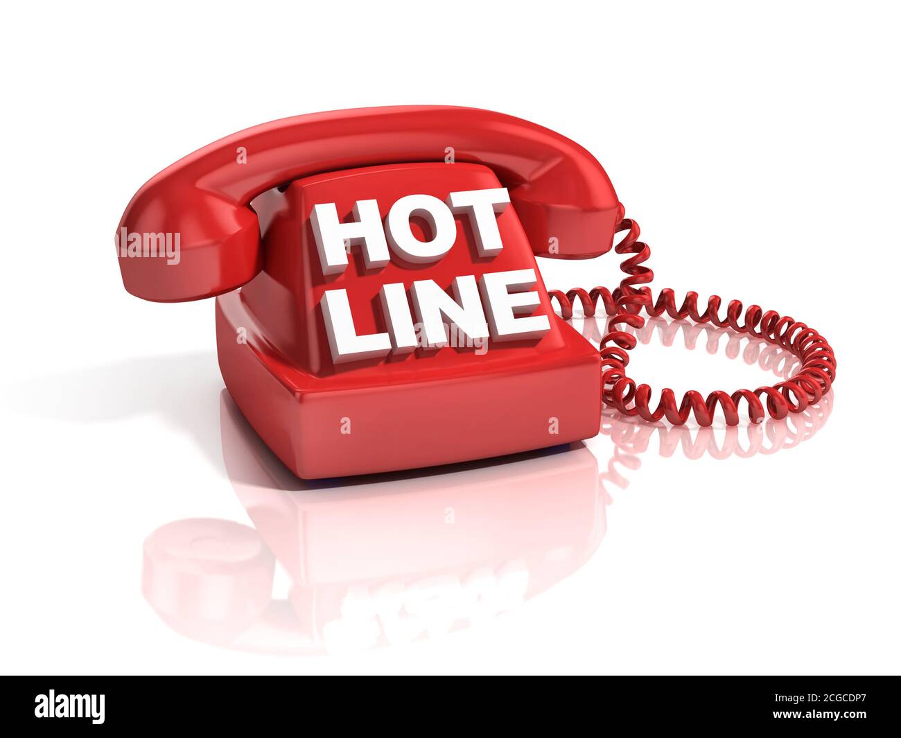 icona 3d del telefono hot line Foto Stock