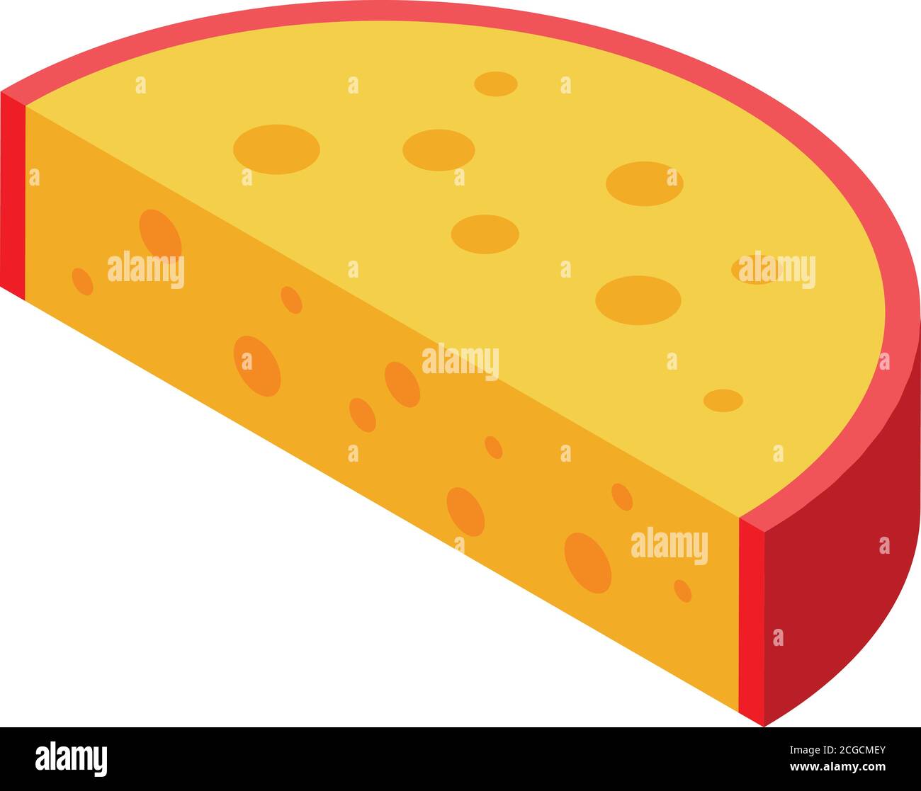 Icona di mucca di formaggio, stile isometrico Illustrazione Vettoriale
