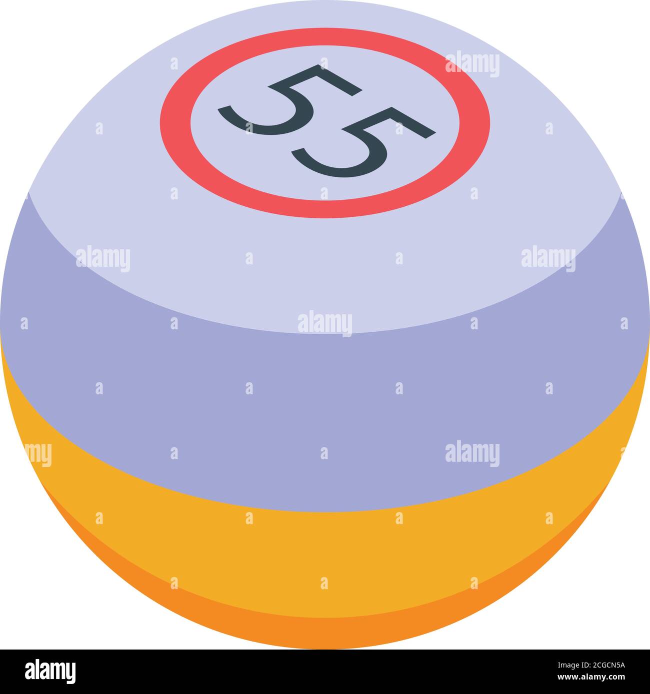 Icona della palla della lotteria, stile isometrico Illustrazione Vettoriale