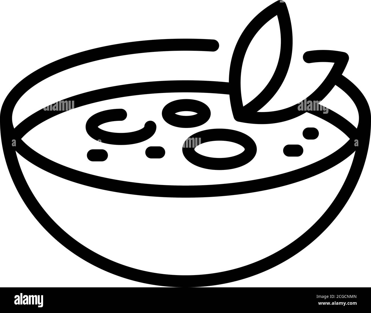 Icona della zuppa greca, stile contorno Illustrazione Vettoriale