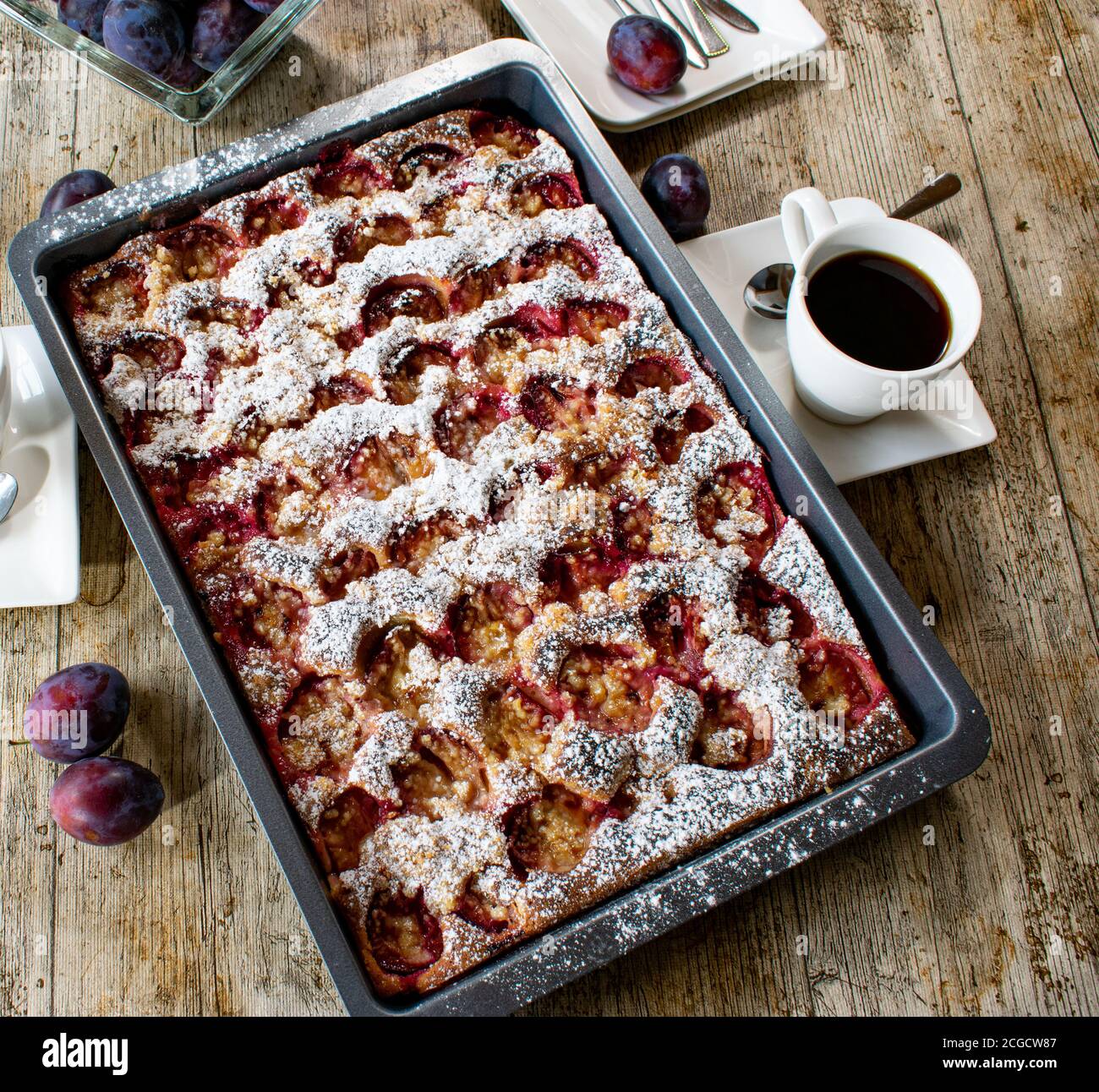 Deliziosa torta di fogli con prugne dalla germania Foto Stock