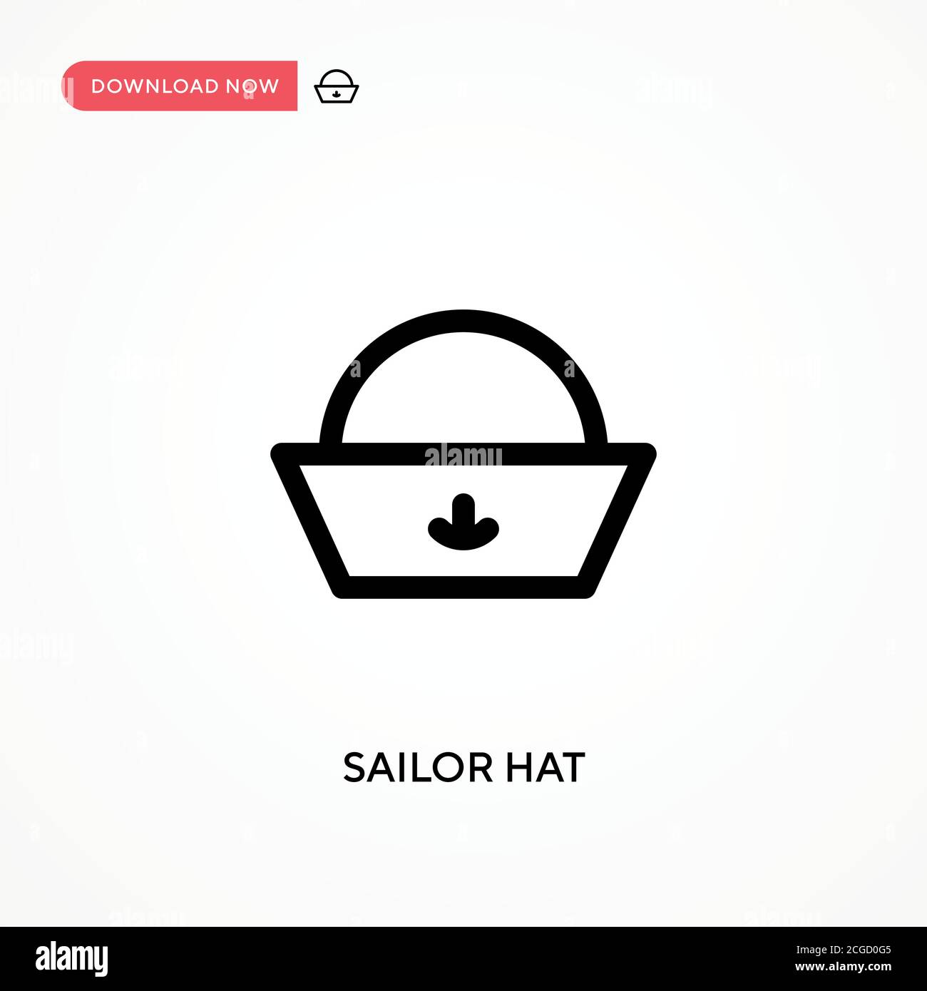 Icona semplice vettore cappello marinaio. Illustrazione vettoriale semplice e moderna per siti Web o applicazioni mobili Illustrazione Vettoriale