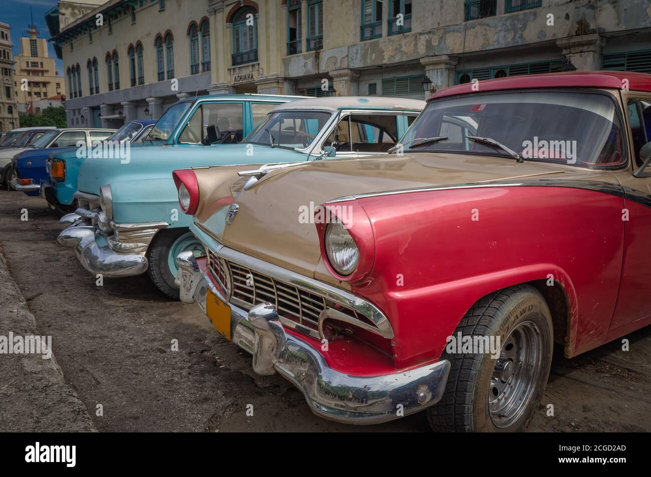 Auto d'epoca classiche a l'Avana, Cuba Foto Stock