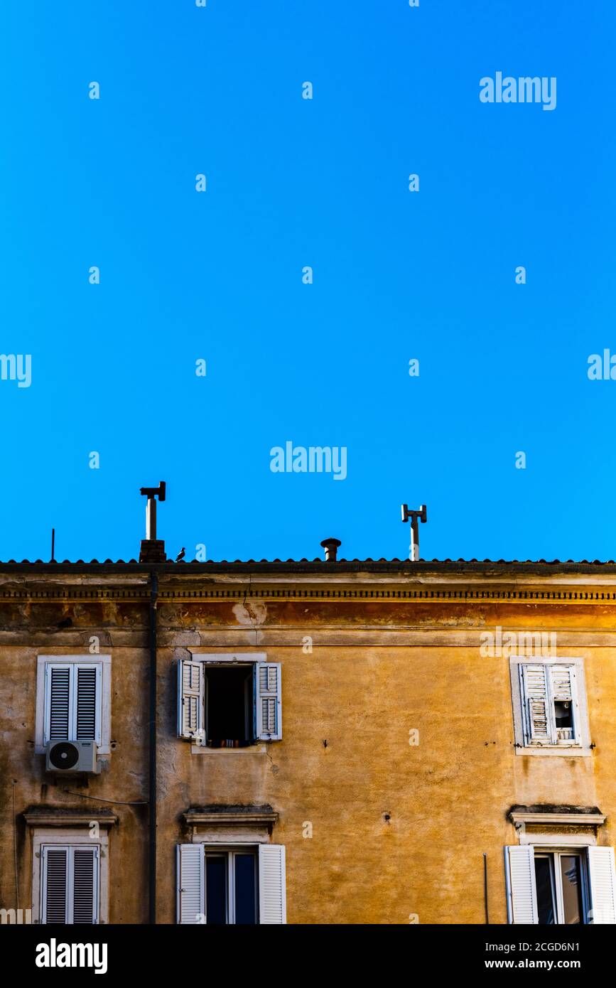 Pirano, Slovenia, parti vecchie e colorate della casa Foto Stock