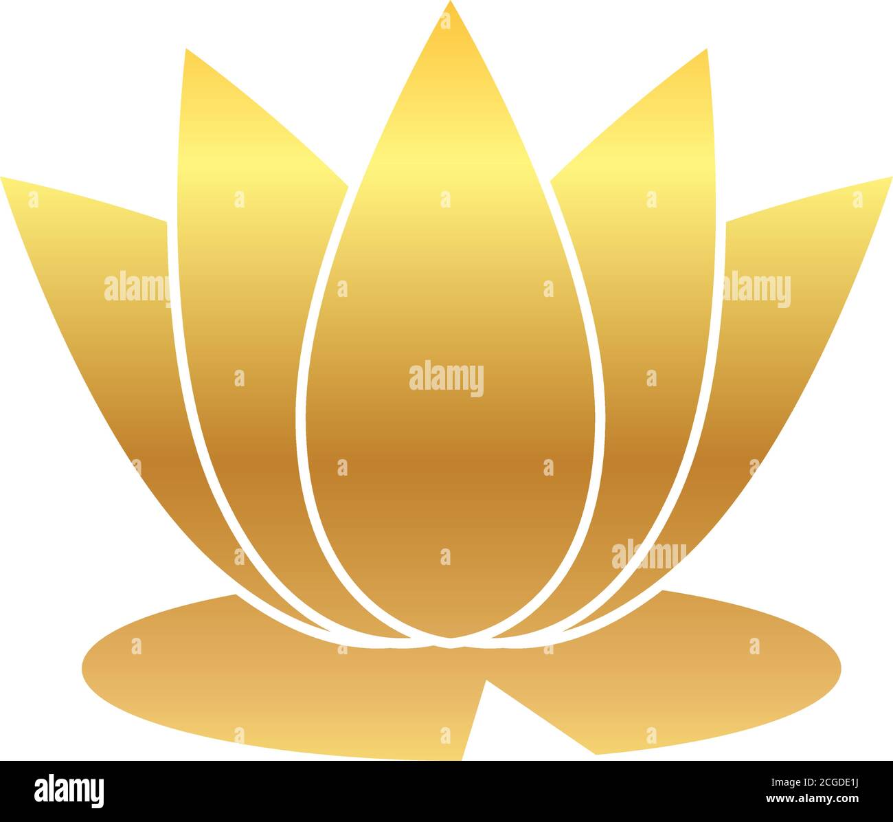 icona del fiore di loto su sfondo bianco, stile sfumatura, illustrazione vettoriale Illustrazione Vettoriale