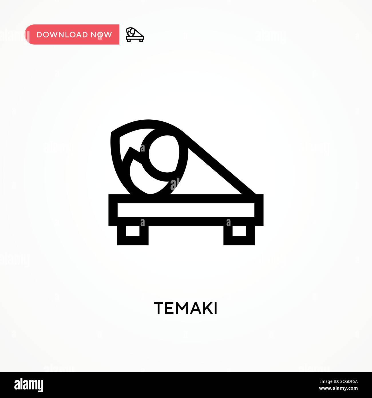 Icona vettore semplice Temaki. Illustrazione vettoriale semplice e moderna per siti Web o applicazioni mobili Illustrazione Vettoriale