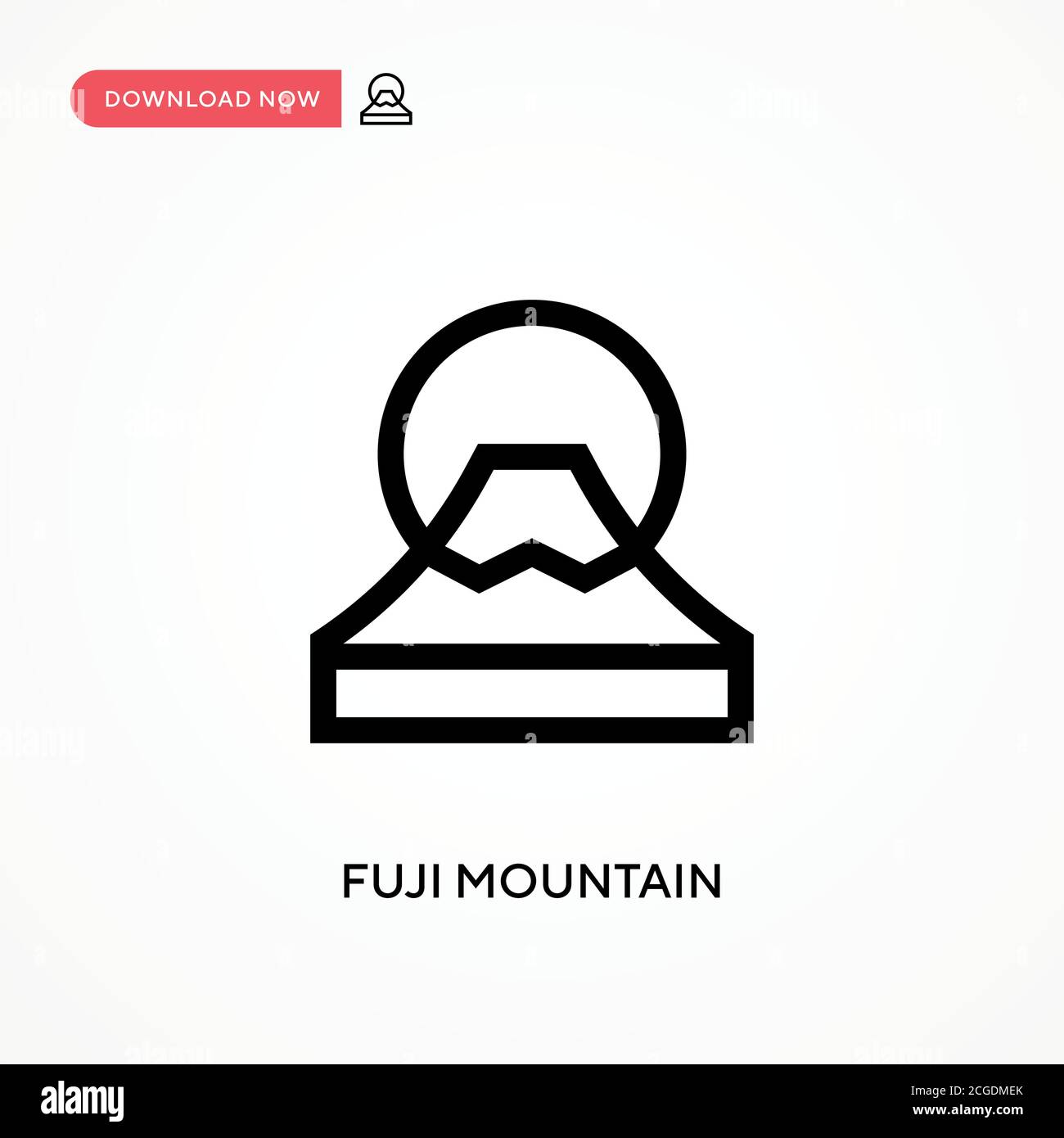 Icona vettore semplice della montagna Fuji. Illustrazione vettoriale semplice e moderna per siti Web o applicazioni mobili Illustrazione Vettoriale
