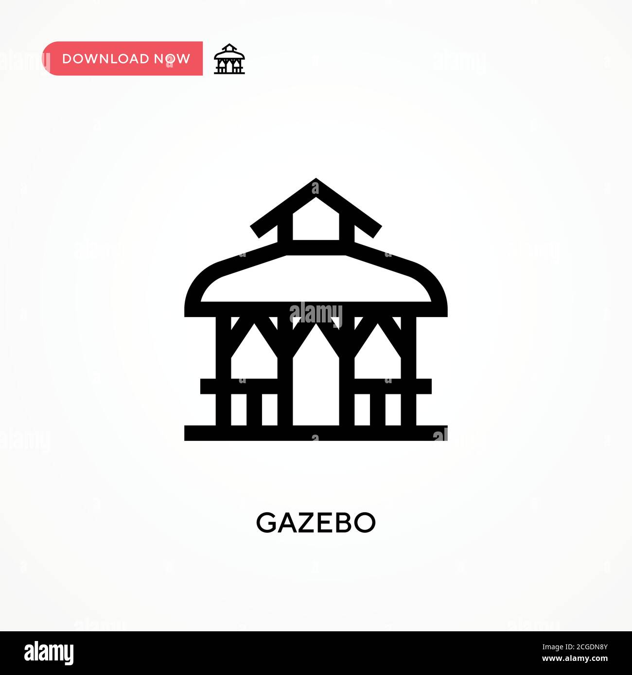 Gazebo semplice vettore icona. Illustrazione vettoriale semplice e moderna per siti Web o applicazioni mobili Illustrazione Vettoriale