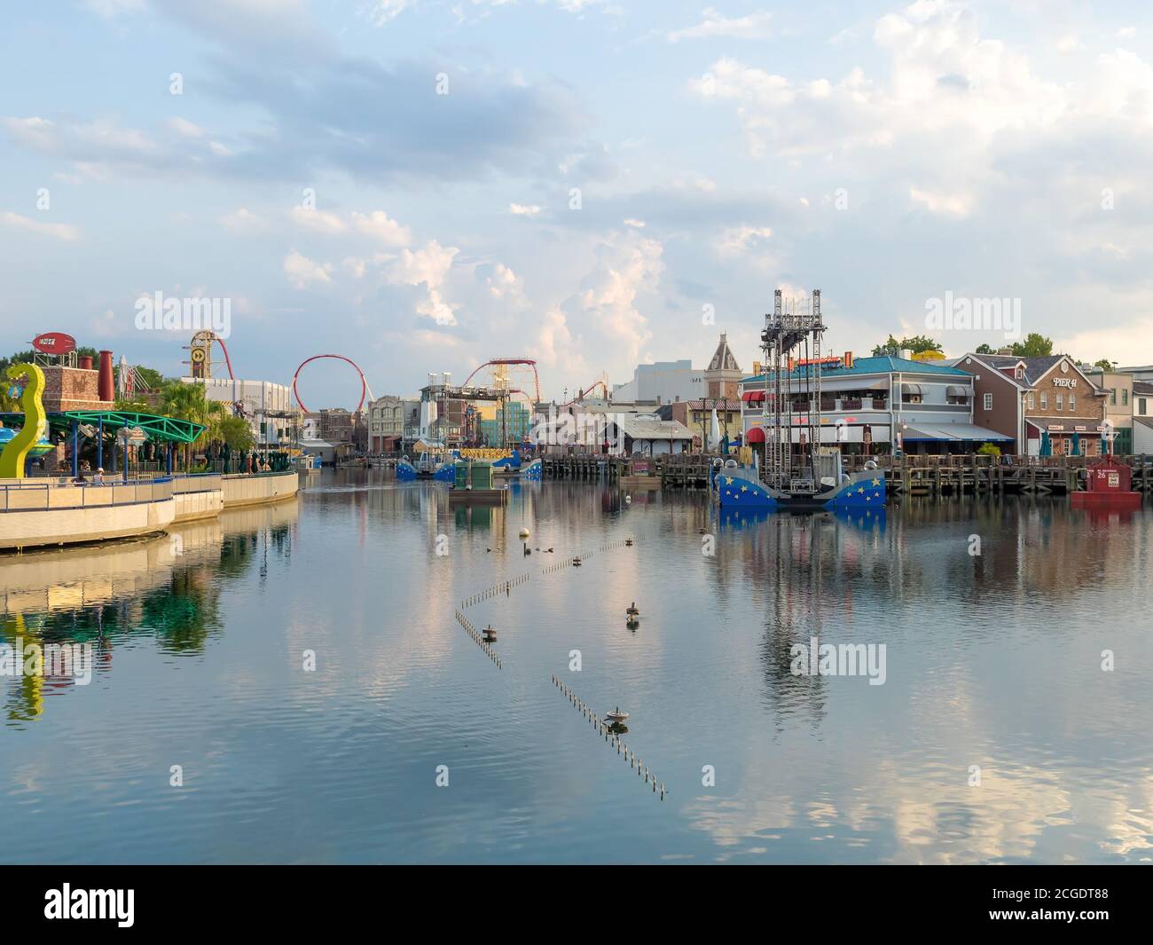 Vista generale del parco a tema Universal Studios Florida Foto Stock