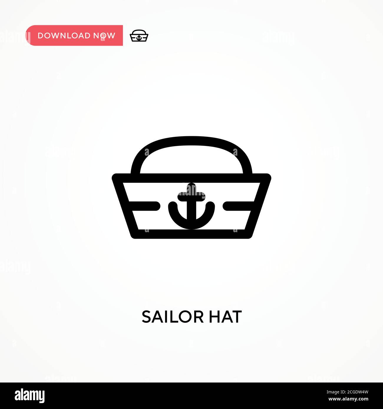 Icona semplice vettore cappello marinaio. Illustrazione vettoriale semplice e moderna per siti Web o applicazioni mobili Illustrazione Vettoriale