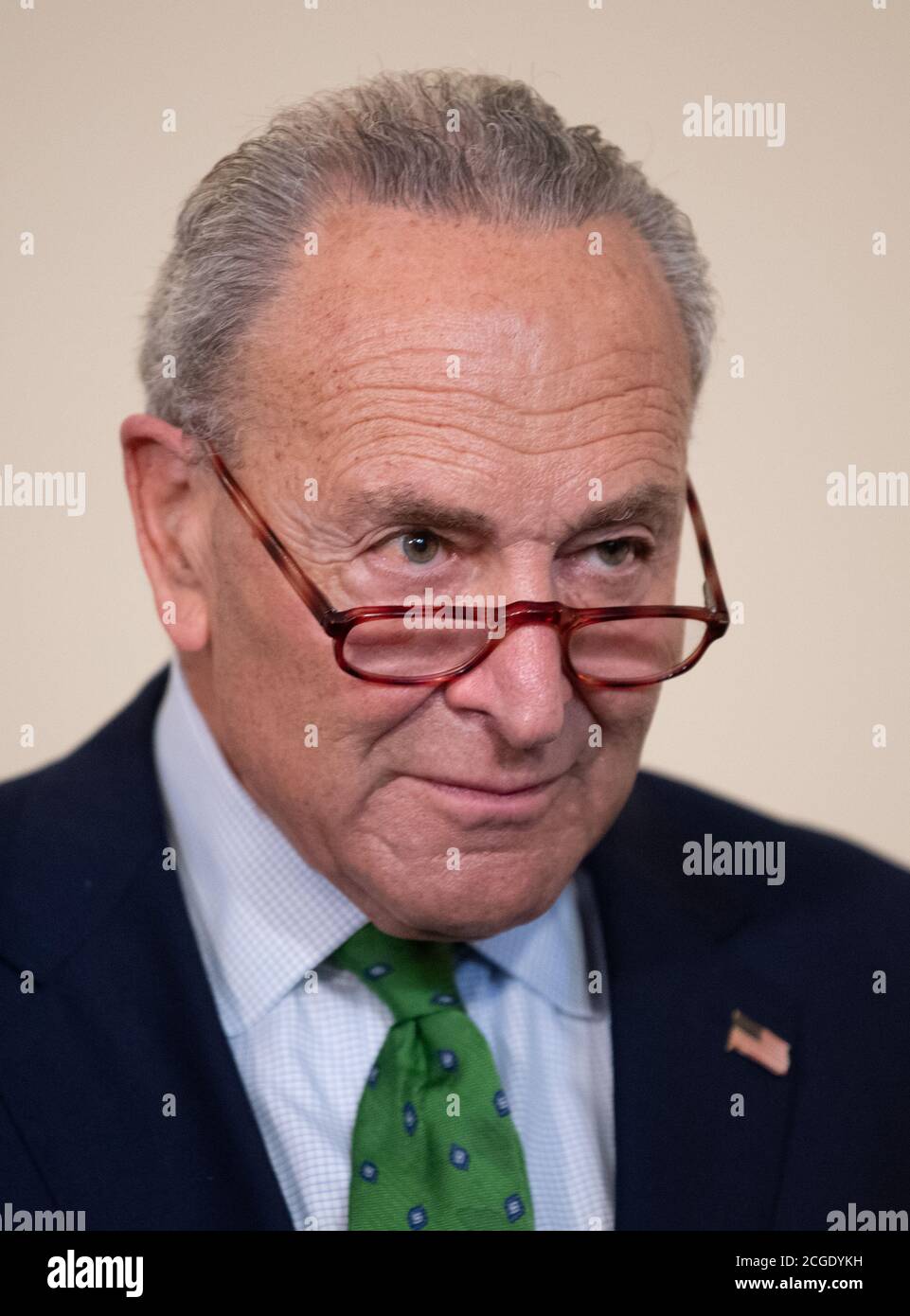 Washington, Stati Uniti. 10 settembre 2020. Il leader della minoranza del Senato Charles Schumer, D-NY, parla della creazione di posti di lavoro verdi e della PROSPERA agenda, su Capitol Hill a Washington, DC giovedì 10 settembre 2020. L’agenda PROSPERA è un piano di ripresa per rimettere milioni di persone al lavoro, costruendo un’economia che dà priorità al clima, alla razza e alla giustizia economica. Foto di Kevin Dietsch/UPI Credit: UPI/Alamy Live News Foto Stock