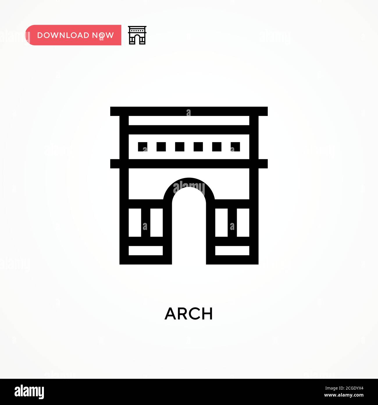 Icona Arch Simple Vector. Illustrazione vettoriale semplice e moderna per siti Web o applicazioni mobili Illustrazione Vettoriale