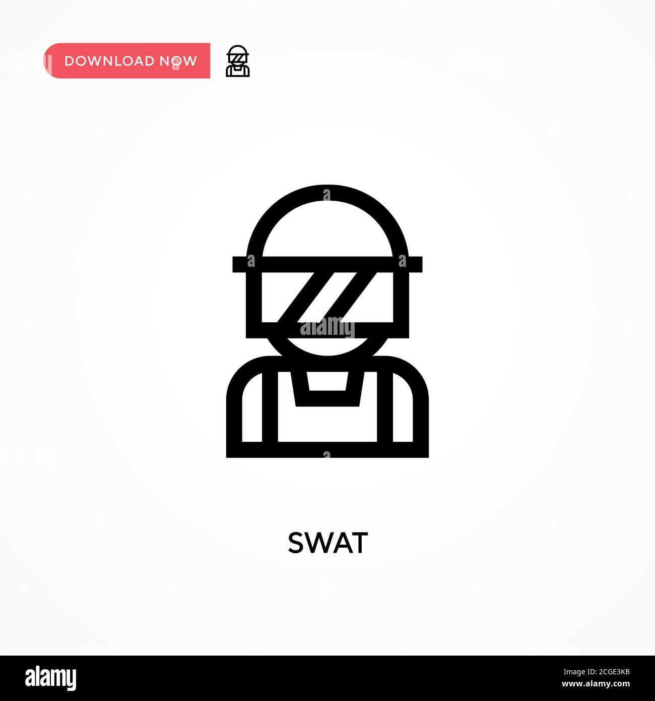 Icona vettore semplice SWAT. Illustrazione vettoriale semplice e moderna per siti Web o applicazioni mobili Illustrazione Vettoriale