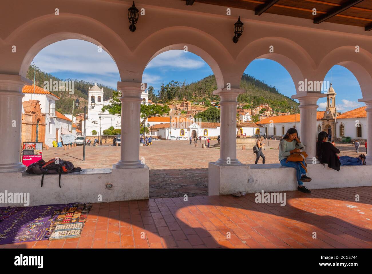 Plaza Pedro de Anzúrez, Mirador de la Recoleta, Sucre, capitale costituzionale della Bolivia, Dipartimento di Chuquisaca, Bolivia, America Latina Foto Stock