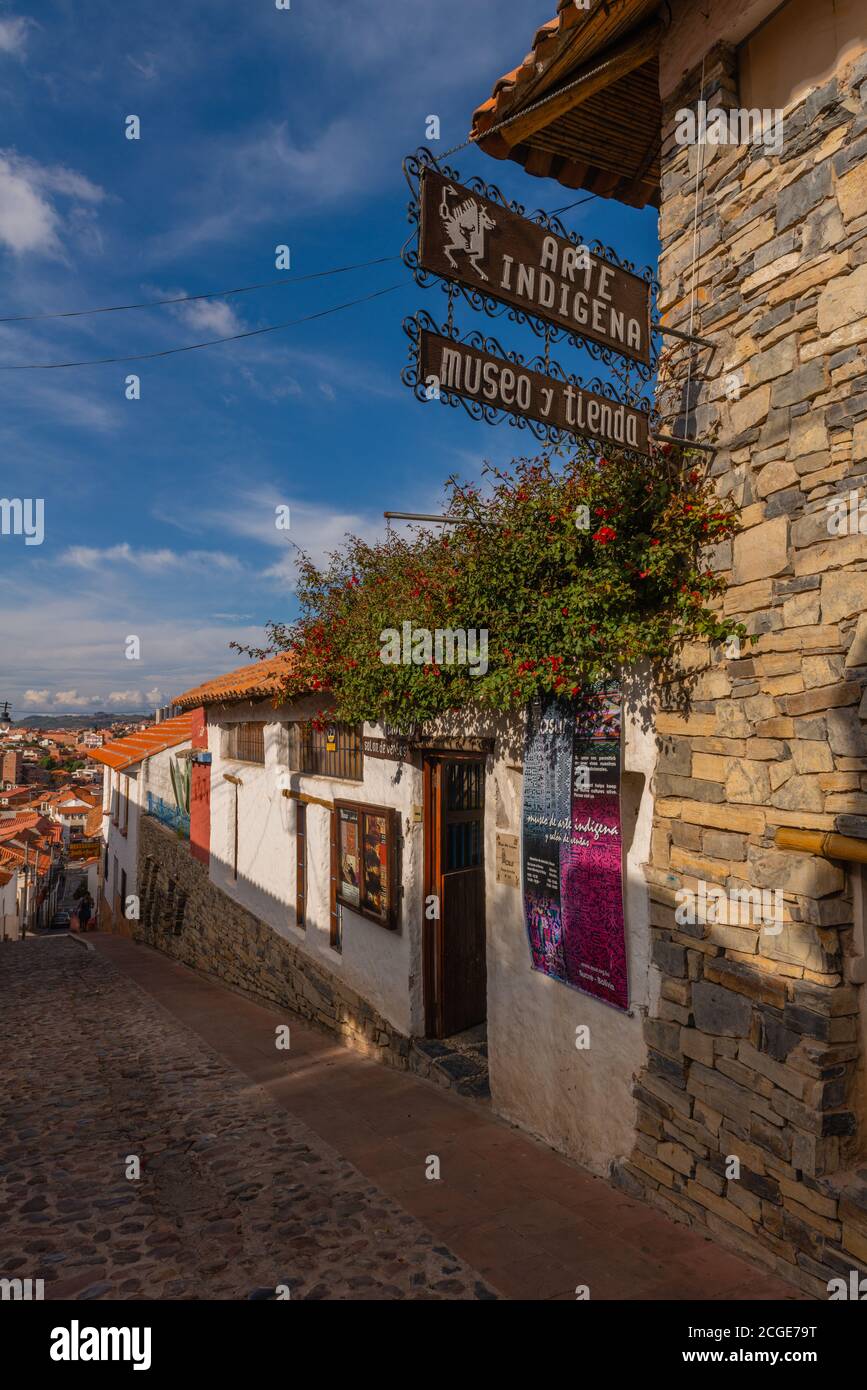Museo d'Arte Museo Arte Indigena, Mirador de la Recoleta, Sucre, capitale costituzionale della Bolivia, Dipartimento Chuquisaca, Bolivia, America Latina Foto Stock
