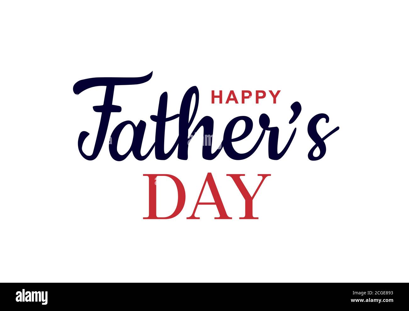 Happy Padri giorno Calligraphy biglietto d'auguri o tipo di scritta banner. Illustrazione Vettoriale